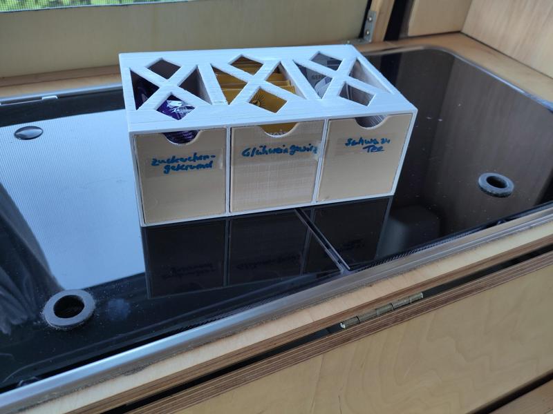 3 Schubladen mit Rahmen