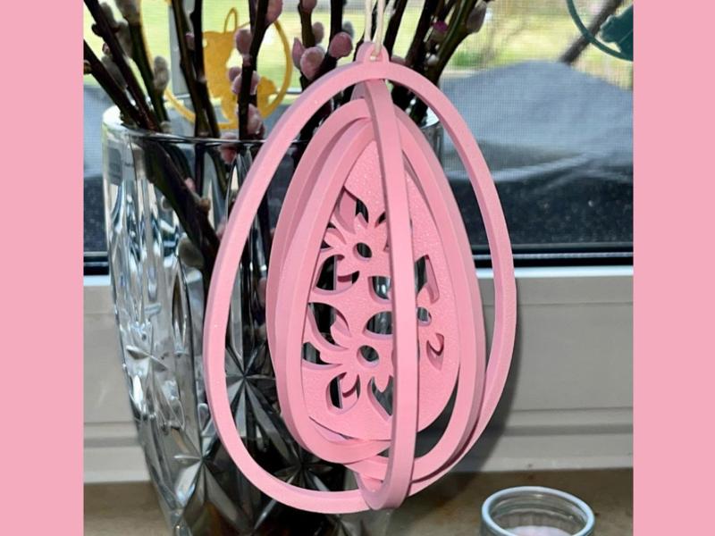 Easter Egg Ornament - Hanging Egg (Print in Place)