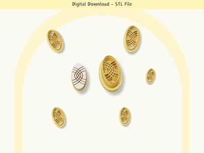 Geometric 03 Clay Cutter for Polymer Clay | Digital STL File | Clay Tools | 5 Sizes Clay Cutters