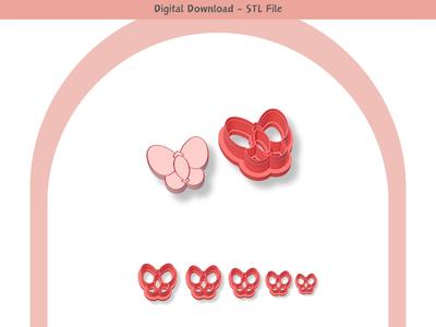 Clay Cutter for Polymer Clay, Heart Butterfly, Digital STL File, Clay Tools, 5 Sizes Clay Cutters