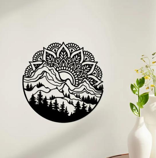 Mandala Mountain Wall Art