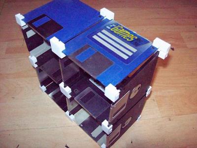 re-use floppy discs for a typesetting box or shelf
