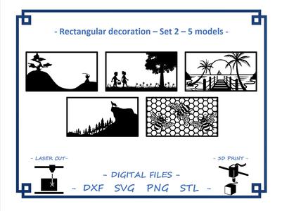 Rectangular decoration – Set 2 – 5 models