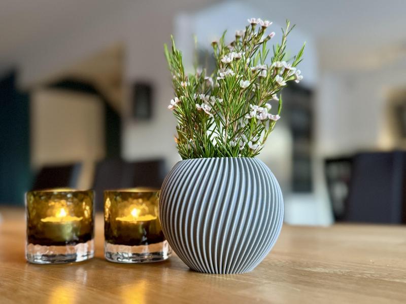 Scandinavian-Inspired Ribbed Vase