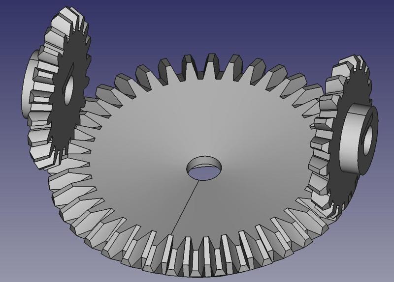 Demonstration Bevel Gears (2 to 1 Ring to Pinion Ratio)