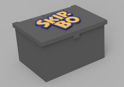 Hinged card box for SkipBo or Crowns