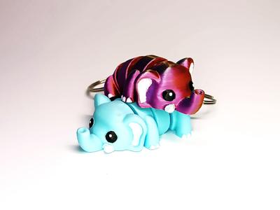Cute Flexi Pets Elephant (Keychain & Magnet)