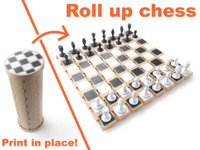 Roll Up Chess - Print in Place - (Single Extruder)