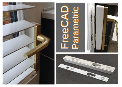 Door Handle Spacer for integrated Eurocylinder (FreeCAD Parametric)