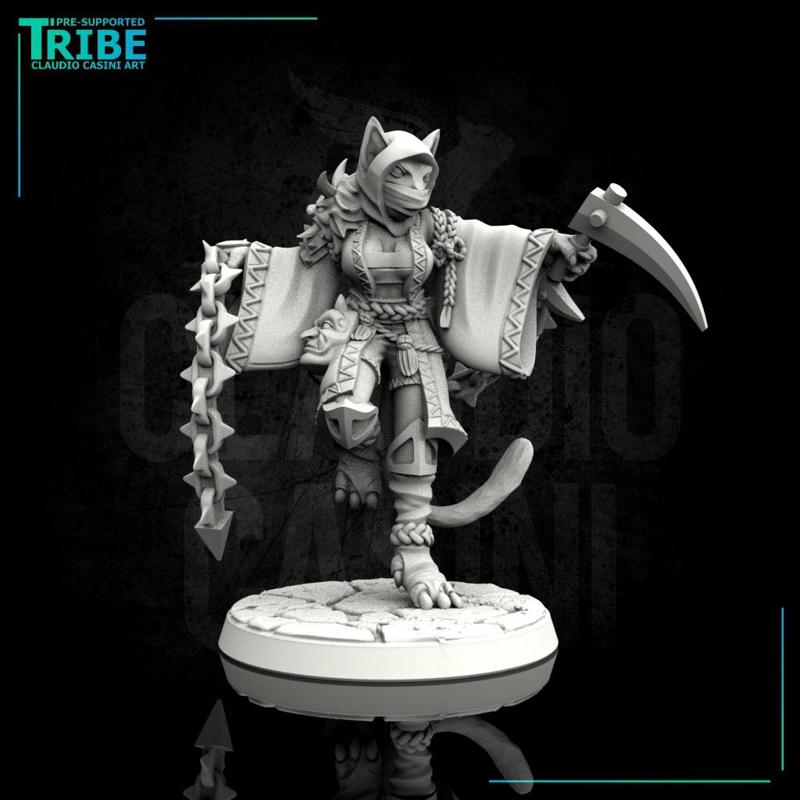 (0108) Female felinid ranger thieff ninja with Kusarigama