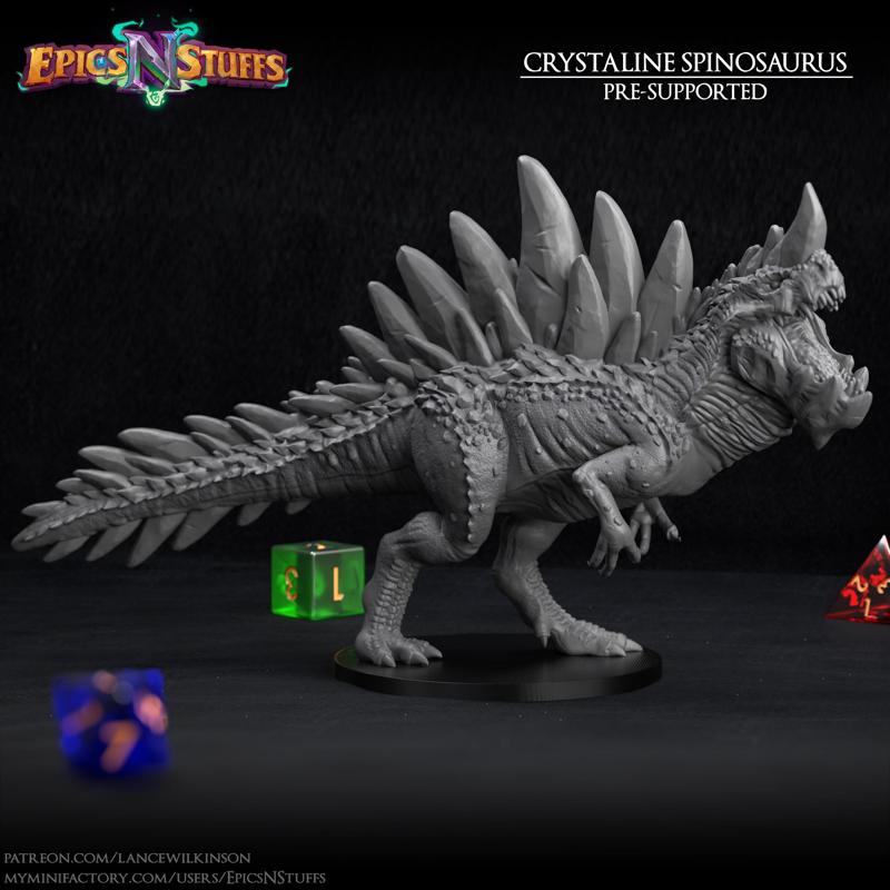 Crystaline Spinosaurus Miniature - Pre-Supported