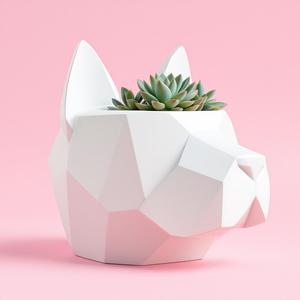 POT Dog Head Shaped Planter – Model "Rocky"