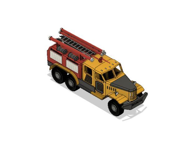 Yellow Zil Fire Truck with Movement