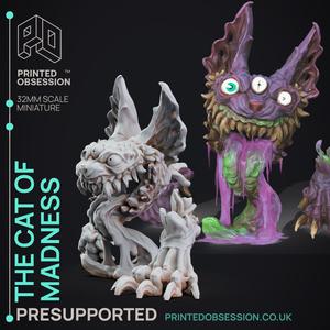 Cat of Madneess - Boss Creature - PRESUPPORTED - 32mm scale - Illustrated & stats