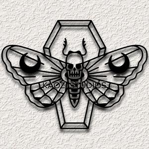 death moth wall art coffin wall decor horror decoration