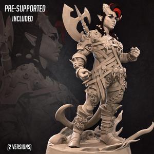 Carla, the Tiefling Barbarian (2 Versions)