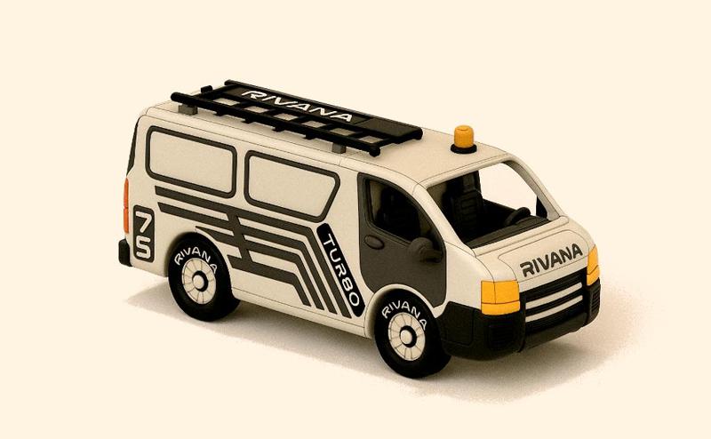 Yellow Utility Van with Movements