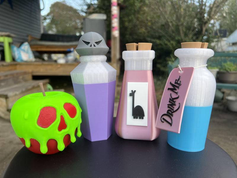 Halloween Disney Villain Potions: Kuzco's Poison, Mortality Potion, and Drink Me Potion