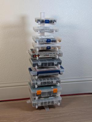 Shelving unit for component boxes