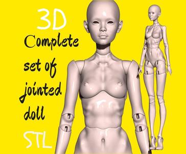 Mia - 3D doll / jointed doll / bjd doll / ooak / digital doll handmade / Printing