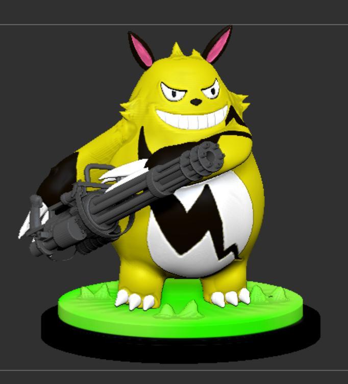 Palworld Grizzbolt holding minigun