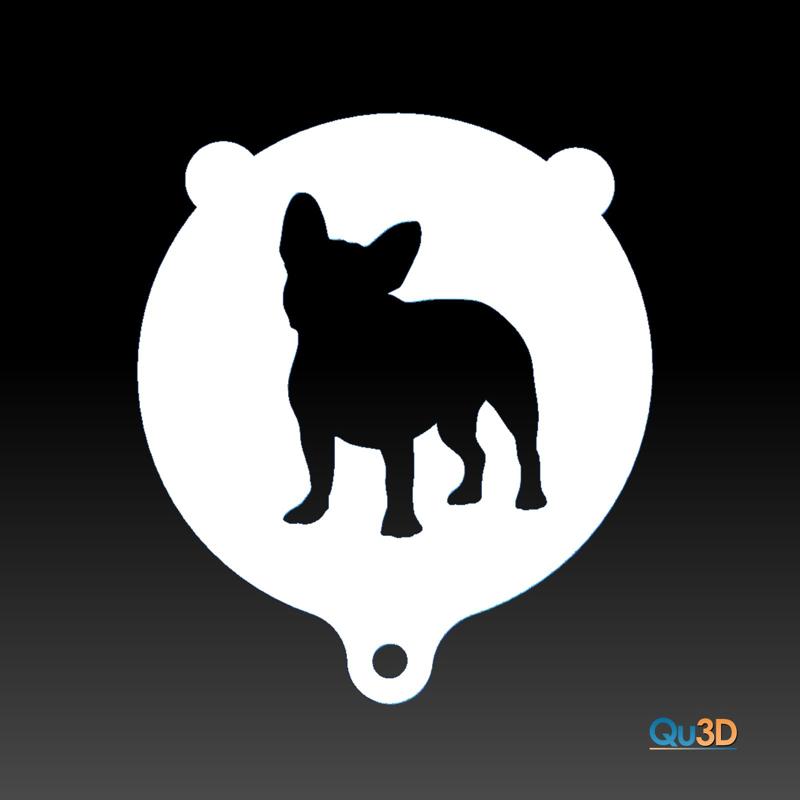 Stencil for latte or cappuccino, motif: French Bulldog