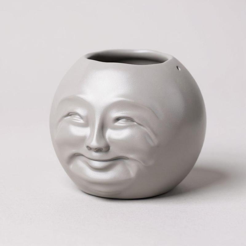 Vintage halloween moon face bucket lantern