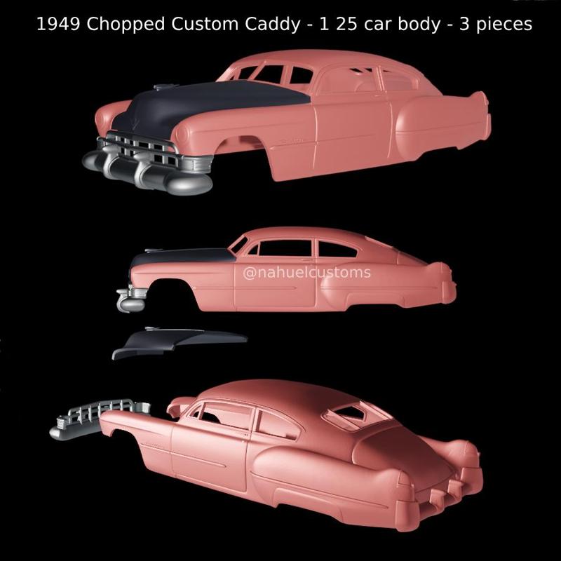 1949 Chopped Custom Caddy - 1 25 car body - 3 pieces
