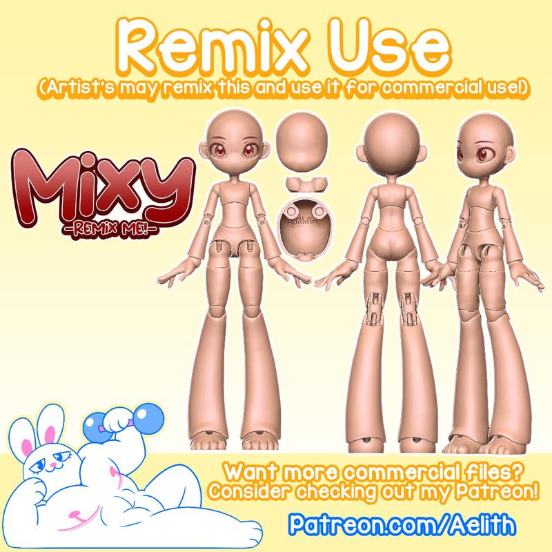 [Mixy] the Remixable Ball Jointed Doll - for FDM and SLA Printers