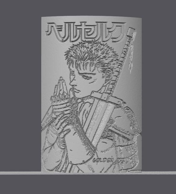 BERSERK GUTS CURVED STAND DESKTOP ART DECORATION