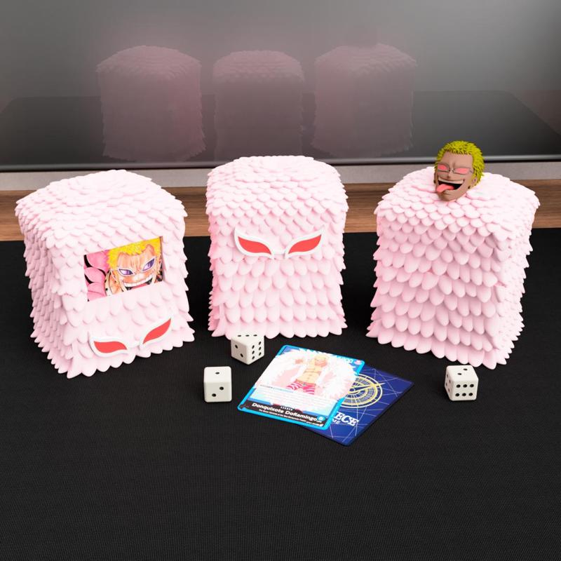 Doflamingo Deckbox – King of Dressrosa🦩 - Holds 100 Cards, Double Sleeve Compatible - One Piece - TCG