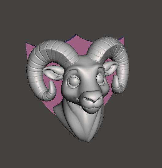 RAM'S HEAD ORNAMENT