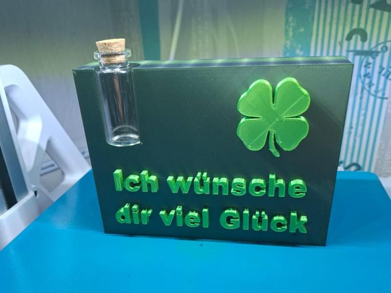 Good Luck Message. Space for Glass Tube to Fill