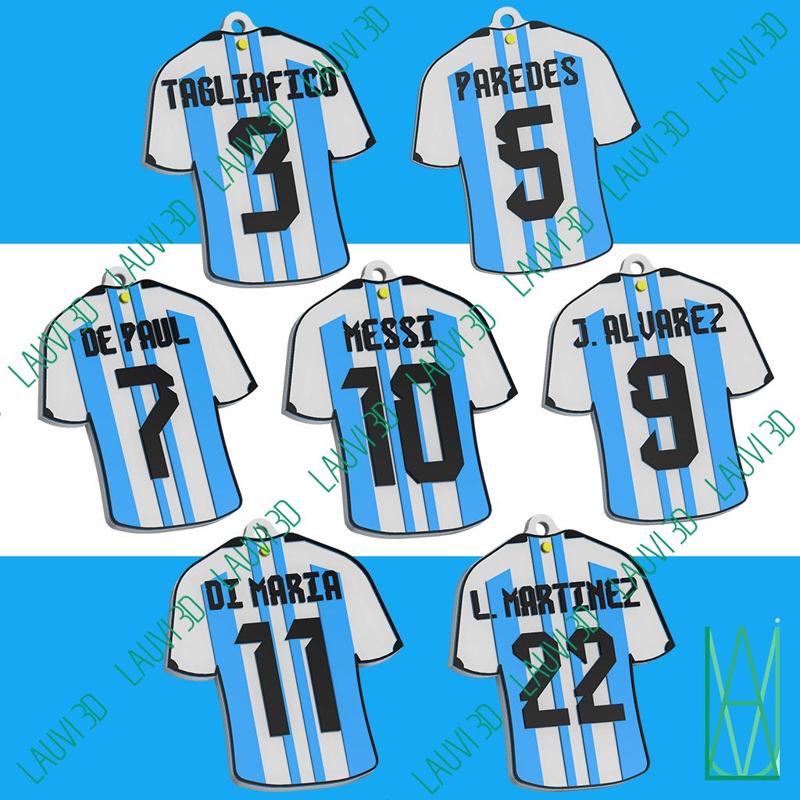 Argentina National Team Qatar 2022 Shirt Key Rings (Pack 1)