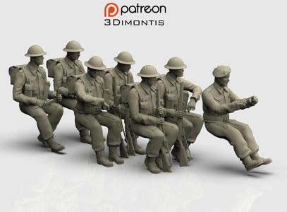 BRITISH SOLDIERS WW2 3D PRINT MODEL