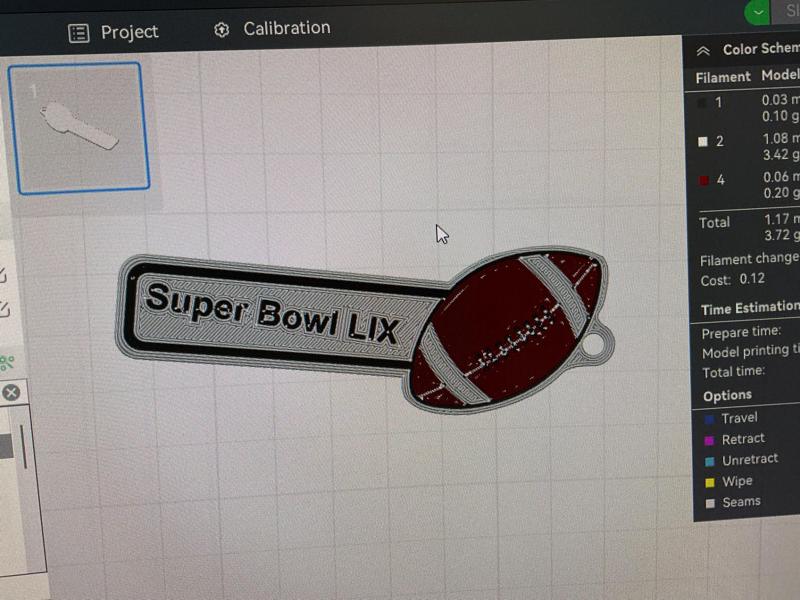 Super Bowl LIX football keychain