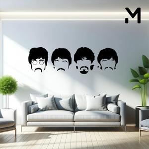 Wall silhouette - The Beatles - Faces