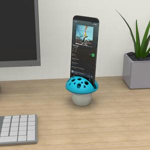 Mushroom phone stand and speaker