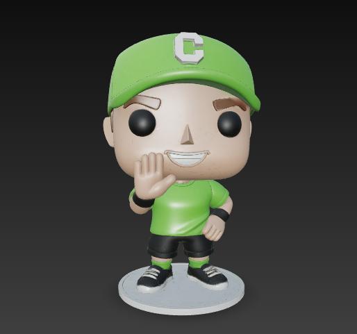 John Cena Funko Pop style waving - 3D Collectible Figure