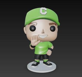 John Cena Funko Pop style waving - 3D Collectible Figure