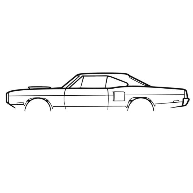 Dodge Coronet RT 1970 Silhouette Wall Art