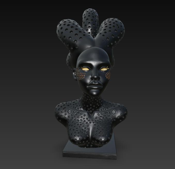 BLACK FEMALE BUST 324