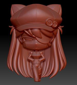 Asuka Langley Chibi with Eye Patch STL | 3D Printable Evangelion Figure