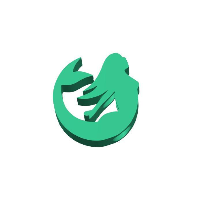 Rounded Mermaid Straw Topper 2 sizes 3MF File included