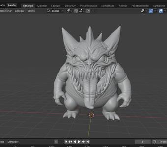 Demonic Gengar - 3D Model for Halloween