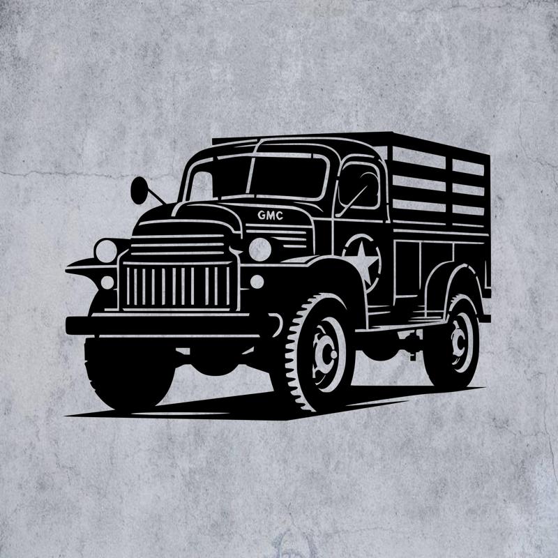 GMC VINTAGE US ARMY TRUCK | 2D WALL ART