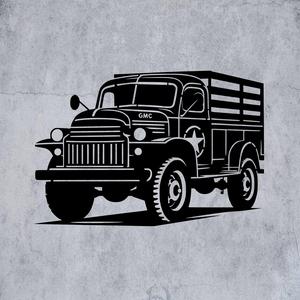GMC VINTAGE US ARMY TRUCK | 2D WALL ART
