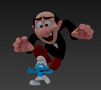 Gargamel chasing a smurf