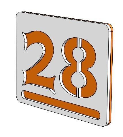 Nr. 28 - Apartment house door number / Modern 3D Apartment Numbers