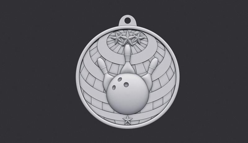 Bowling Award Medal 3D Model